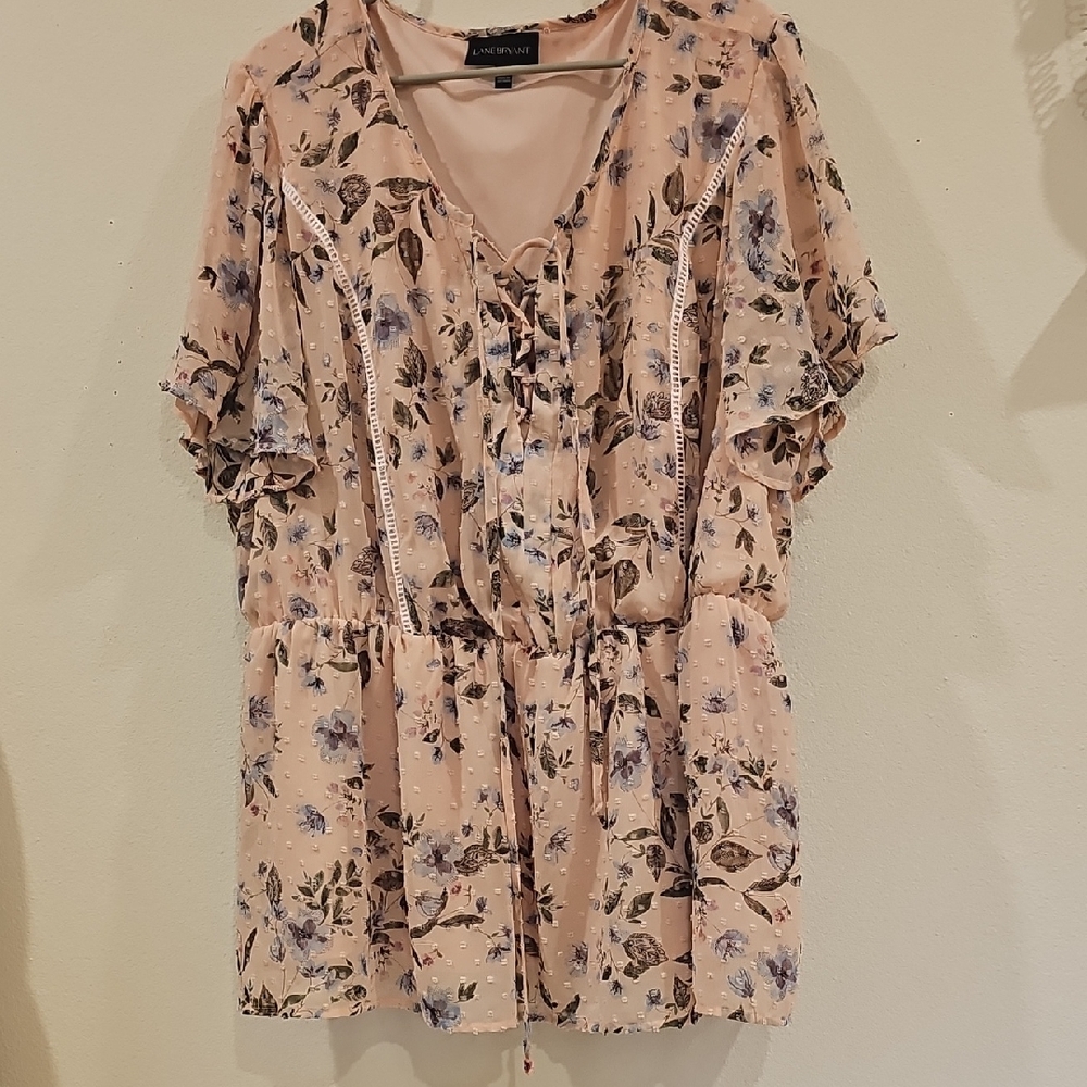 Floral Blouse with Ruffle Sleeves